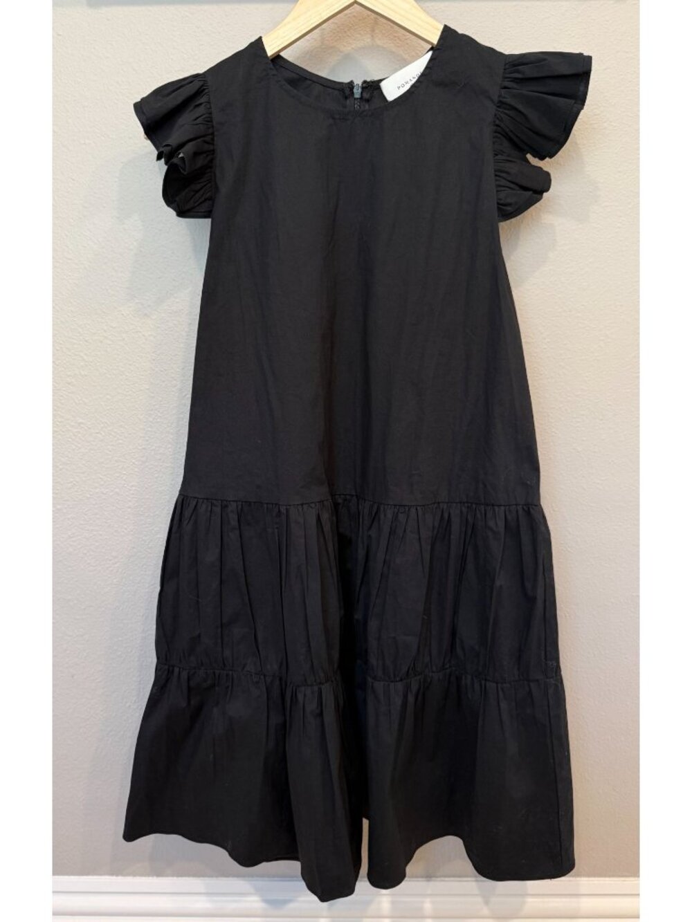 Pomander Place Tuckernuck Black Drop Waist Tiered Corrine Dress Small Preppy